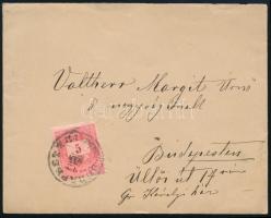 1882Helyi levél 5kr bérmentesítéssel, a boríték és a levélpapír dekoratív gyöngyvirágos grafikával