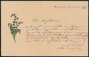 1882Helyi levél 5kr bérmentesítéssel, a boríték és a levélpapír dekoratív gyöngyvirágos grafikával