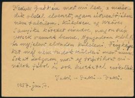 Jakovits József (1909-1994) grafikus autográf levele Ligeti György zeneszerzőnek, melyben megjelent Weöres kötetről és egy készülő munkájáról tesz említést.