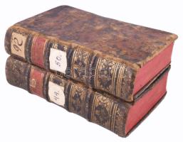 Medulla Theologiae R.P. Hermanni Busenbaum Societatis Jesu Theologi. In duos tomulos divisa. Tomulus I-II. Cum Speriorum Licentia et Privilegio. Tyrnaviae, 1752-53 typis Acad. Soc. Jesu. 485, (30)p; 476 (8)p. Bordázott gerincű, aranyozott egészbőr kötés, / full leather binding, little damaged condition