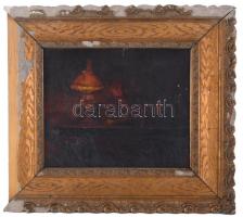 Réti István (1872-1945): Olvasó férfi. Olaj, vászon, jelzés nélkül, hátoldalán Magyar Nemzeti Galéria 76/978 és 2115/977 bírálati címkéjével valamint Kovács Dezső műgyűjtő hagyatéki bélyegzésével. Dekoratív, sérült fakeretben. 26,5x31 cm