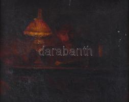 Réti István (1872-1945): Olvasó férfi. Olaj, vászon, jelzés nélkül, hátoldalán Magyar Nemzeti Galéri...