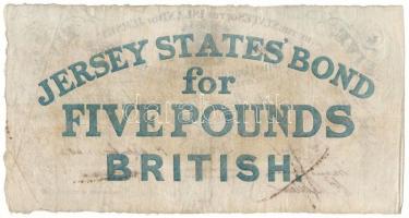 Jersey 1840. 5P "519" vízjeles papíron, áthúzással érvénytelenítve T:F,VG
Jersey 1840. 5 ...