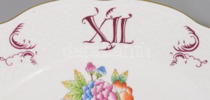 Herendi Viktória mintás porcelán falióra. Kézzel festett, jelzett, hibátlan. Az óra rész nincs kipró...