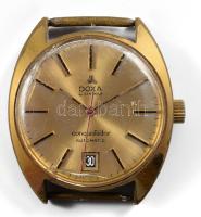 Doxa Conquistador Automatic automata karóra, szíj nélkül, működik, üvege sérült, napkijelzéssel, d: 32 mm