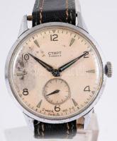 Slava Start karóra, másodperc segédkörrel, mechanikus, foltos számlap, működik, d: 34mm