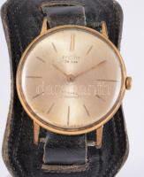 Poljot De Luxe mechanikus 23 köves karóra, bőr szíjjal, karcokkal, d: 34mm