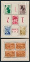 1947 Bélyegnap (20.) kisív + 1949 VIT (I.) blokk (20.000)