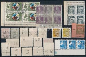 34 db bélyeg, közte kettős fogazás, céglyukasztások, stb, stecklapon