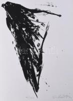 Nádler István (1938-): Niké (cím nélkül), 1991. Szitanyomat, papír. Jelzett. Számozott: 77/100. Az 1991-ben megjelent Gépeltérítés-Képelterítés mappából (Magyar Műhely, Párizs). Lapméret: 40x30 cm