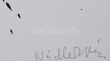 Nádler István (1938-): Niké (cím nélkül), 1991. Szitanyomat, papír. Jelzett. Számozott: 77/100. Az 1...