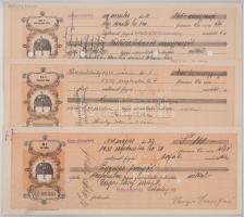 1930-1942. Budapest 14db 10f - 3p 60f 14xklf névértékű kitöltött váltó T:XF-F