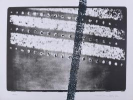 Németh István (?-?) - Székely Ákos (1945-2021): Cím nélkül, 1991. Szitanyomat, papír. Jelzett. Számozott: 68/100. Az 1991-ben megjelent Gépeltérítés-Képelterítés mappából (Magyar Műhely, Párizs). 30x35,5 cm