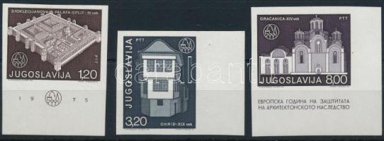 1975 Európai műemlékvédelem Mi 1627-1629 ívszéli vágott sor