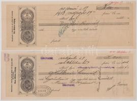 1908-1926. Budapest 13db 10f - 20K 13xklf névértékű kitöltött váltó T:XF-F