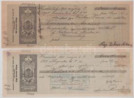 1908-1926. Budapest 13db 10f - 20K 13xklf névértékű kitöltött váltó T:XF-F