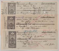 1908-1926. Budapest 13db 10f - 20K 13xklf névértékű kitöltött váltó T:XF-F