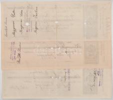 1908-1926. Budapest 13db 10f - 20K 13xklf névértékű kitöltött váltó T:XF-F