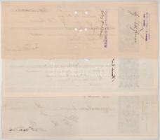 1908-1926. Budapest 13db 10f - 20K 13xklf névértékű kitöltött váltó T:XF-F