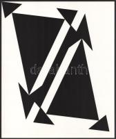 Kocsis Imre (1937-1991): Geometrikus kompozíció (Cím nélkül), 1973. Szitanyomat, papír. Jelzés nélkül. 33x28 cm