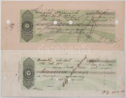 1875-1896. 8db 5f - 70f névértékű kitöltött váltó T:VF-F