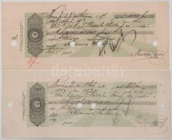 1875-1896. 8db 5f - 70f névértékű kitöltött váltó T:VF-F