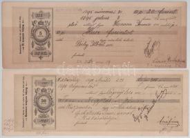 1875-1896. 8db 5f - 70f névértékű kitöltött váltó T:VF-F