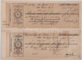 1875-1896. 8db 5f - 70f névértékű kitöltött váltó T:VF-F