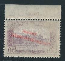 1919 Magyar Tanácsköztársaság 50f ívszínátnyomattal