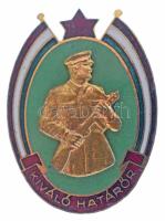 1970 k. "Kiváló Határőr" aranyozott, zománcozott jelvény, csavaros hátlappal (45x33mm) T:AU