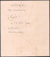 Kádár György (1912-2002): Emlék. Akvarell, papír, jelzett, papírra kasírozva, hátoldalán autográf fe...