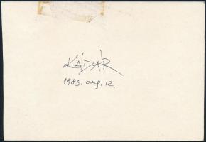 Kádár György (1912-2002): Kompozíció (cím nélkül), 1983. Akvarell, papír, jelzett a hátoldalán, kart...