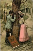 1902 Pesti Napló előfizetés ajándék Zichy Mihály albummal. reklám / Hungarian newspaper advertisement. Beer E. és Társa azelőtt Kosmos Műintézet litho (EK)