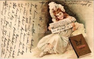 1903 Pesti Napló előfizetés ajándék Zichy Mihály albummal. reklám / Hungarian newspaper advertisement. litho (gyűrődés / crease)