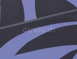 Olvashatatlan jelzéssel: Lila kompozíció. Szitanyomat, papír, számozott (12/30). Üvegezett fakeretbe...