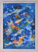 Olvashatatlan jelzéssel: Színes kép. Akril, farost. Fakeretben. 70x50 cm