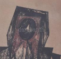 Jelzés nélkül: Konstruktivista kompozíció. Tus, akvarell, papír. Sérült. Kartonra kasírozva. Üvegeze...