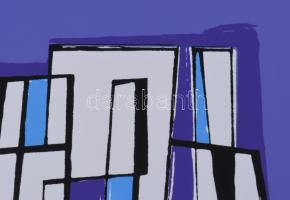 Frank Magda (1914-1997): Konstruktivista kompozíció. Szitanyomat, papír, jelzett, számozott (24/40),...