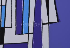 Frank Magda (1914-1997): Konstruktivista kompozíció. Szitanyomat, papír, jelzett, számozott (24/40),...