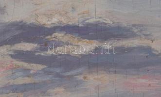 Jelzés nélkül: Vízparti táj (Balaton?). Olaj, fa. Hátoldalán Kovács Dezső műgyűjtő hagyatéki bélyegz...