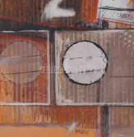 Misch Ádám (1935-1995): Számok és körök (cím nélkül), 1980-as évek eleje. Akril, ceruza, kréta, faro...