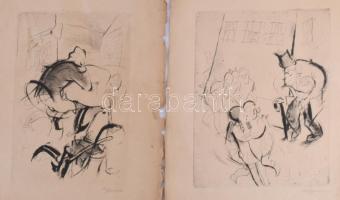 Szenes András, André Szenes (1895-1957): Chaqu' un son gout (Erotikus-pornográf album 14 db gra...