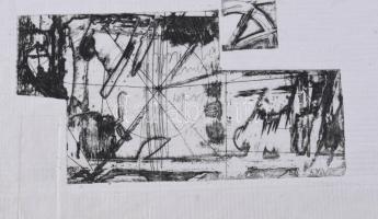 Szőcs Géza (1967-): Altamira. Rézkarc, dombornyomás, papír, jelzett, művészpéldány E.A. I/I számozás...