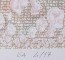 Bitó Ildikó (1966-): Tömeg, avagy egyszer lent, egyszer fent, 2004. Litográfia, papír, jelzett, művé...