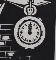 Váci András (1928-1989): Egy szempillantás (szürrealista grafika), 1978. Linómetszet, papír, jelzett...