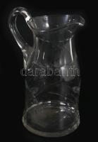 Antik ólomkristály kancsó, jelzés nélkül, csiszolt mintával, m: 26 cm