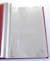 "Banknoten Briefe aus aller Welt" piros, plüssborítású, négygyűrűs album, 35db osztás nélk...