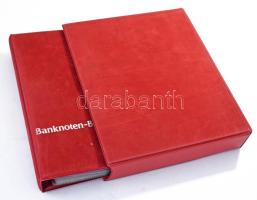"Banknoten Briefe aus aller Welt" piros, plüssborítású, négygyűrűs album, 35db osztás nélk...