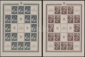 Jugoszlávia 1941 Zágrábi bélyegkiállítás sor teljes ívekben 9 szelvénnyel, Mi 437-438 benne 437 I (min Mi EUR 160.-)