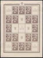 Jugoszlávia 1941 Zágrábi bélyegkiállítás sor teljes ívekben 9 szelvénnyel, Mi 437-438 benne 437 I (m...